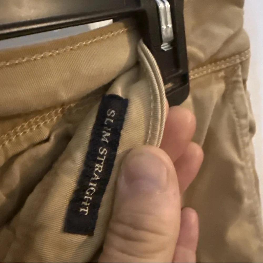 American Eagle Extreme Flex Chino Pants Men's 33x34 Tan Khaki Slim Straight Leg
